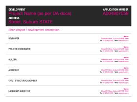 Development Approval / DA Board