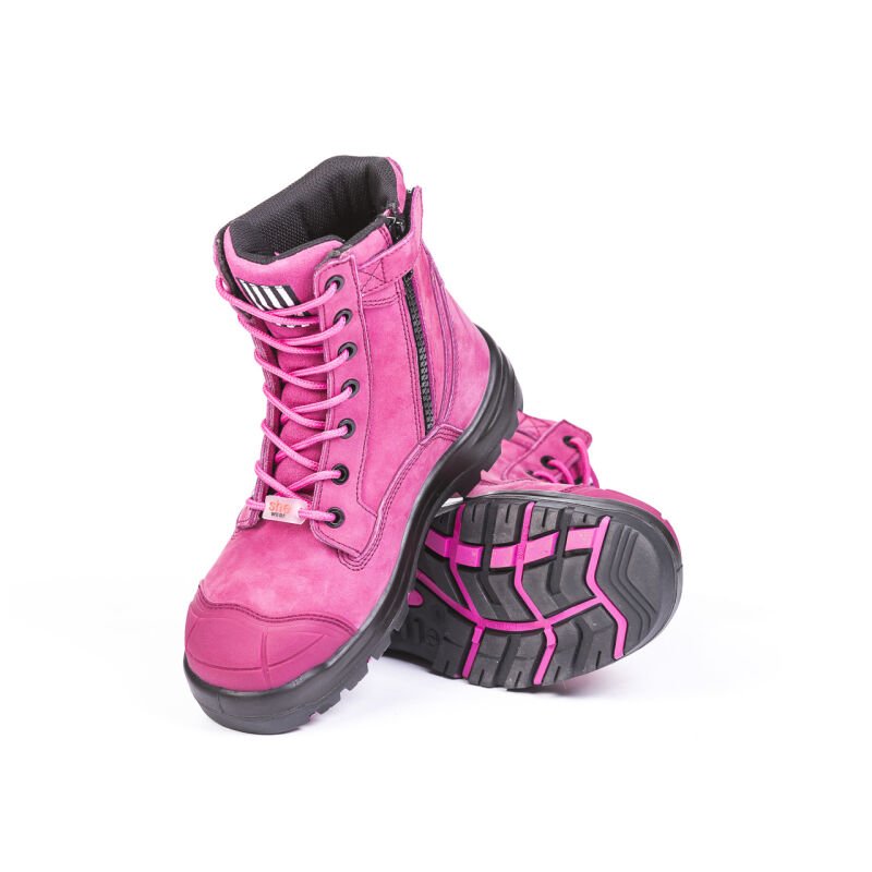 She Achieves Zip Lace Up Safety Boots